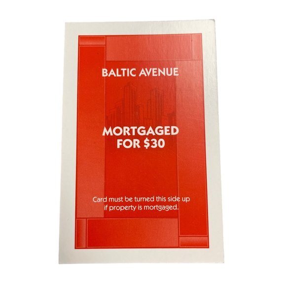Monopoly Here Now Baltic Ave Property Title Deed Card Replacement 2008 u - Picture 2 of 4